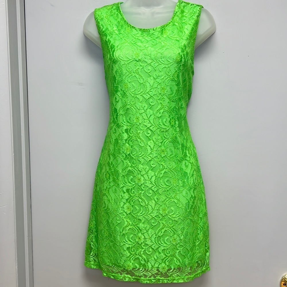NWT Pacsun Kirra Neon Green Lace Mini Dress Size XLG